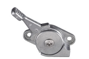 Fahrrad-Schalthebel aus Aluminiumguss mit geripptem Hebel, rundem Gehäuse und zwei Befestigungsbohrungen